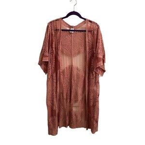 Rose Open Front Lace Casual Boho Indie Fairy Cardigan - L/XL
